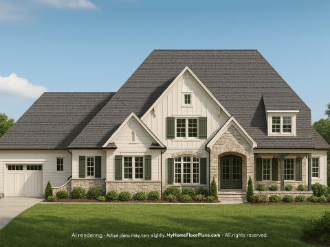 Elegant House Plan with Spacious Floor Plan, Blueprint, and CAD Designs