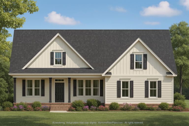 Elegant One-Story House Plan with Open Layout and Modern Comfort