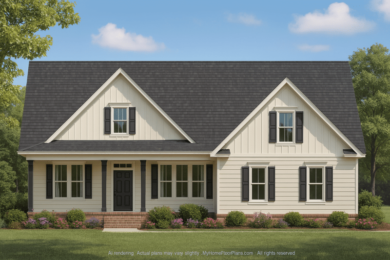 Elegant One-Story House Plan with Open Layout and Modern Comfort