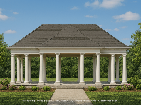 Elegant Pavilion Floor Plan Blueprint with Classical Designs