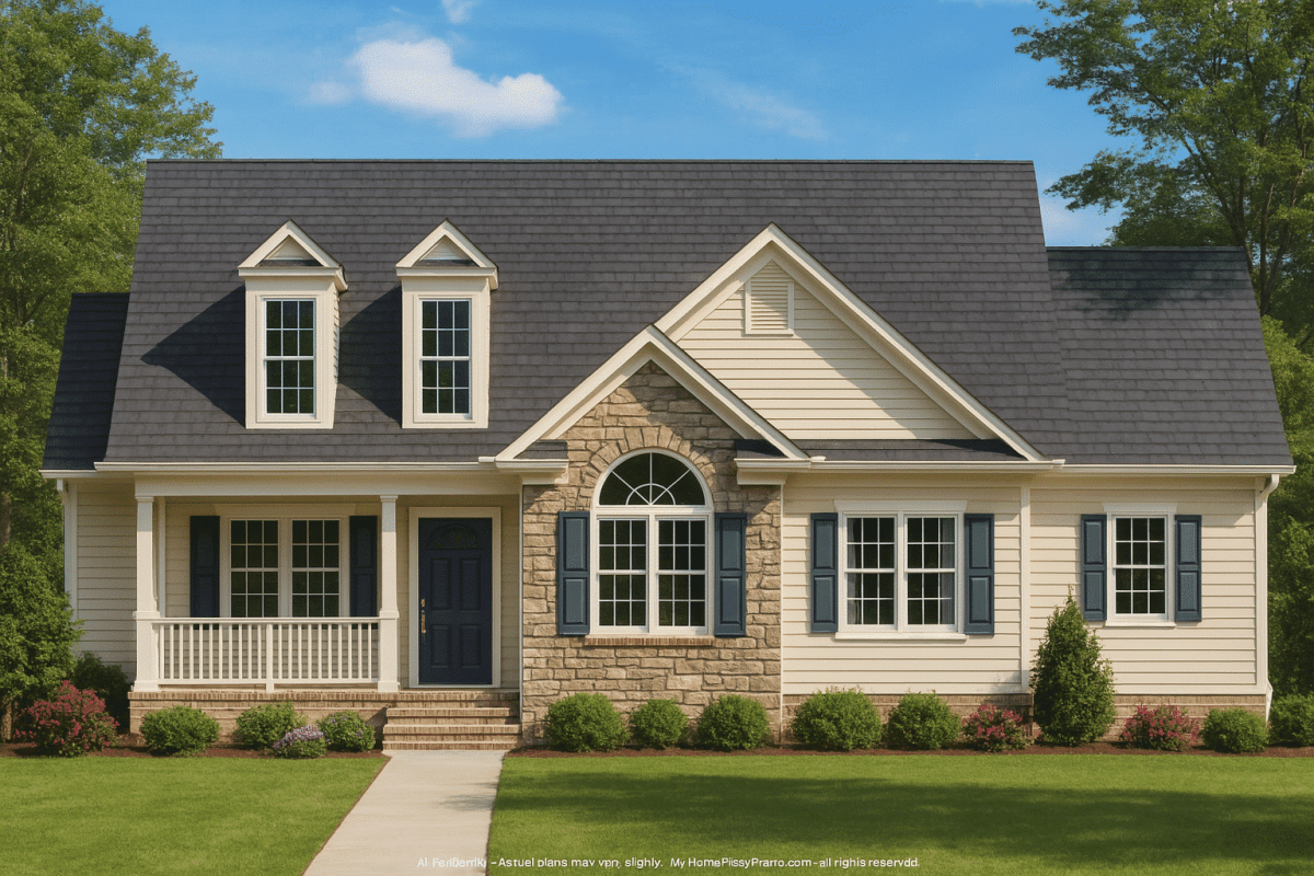 Elegant Small Home Plan with CAD Blueprint for Designers