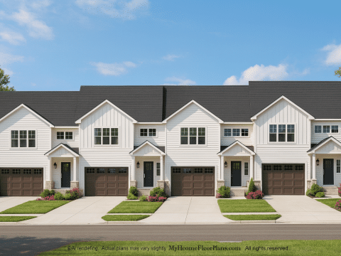 Elegant Townhome Blueprints Featuring Modern Architecture