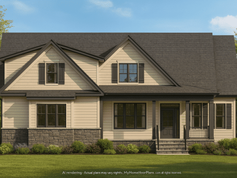 Elegant Traditional Craftsman Home Plan with CAD Designs