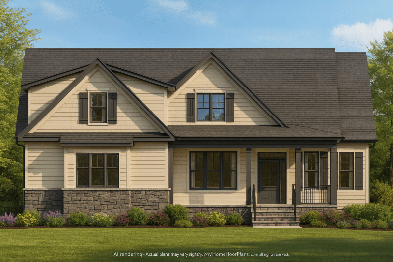 Elegant Traditional Craftsman Home Plan with CAD Designs