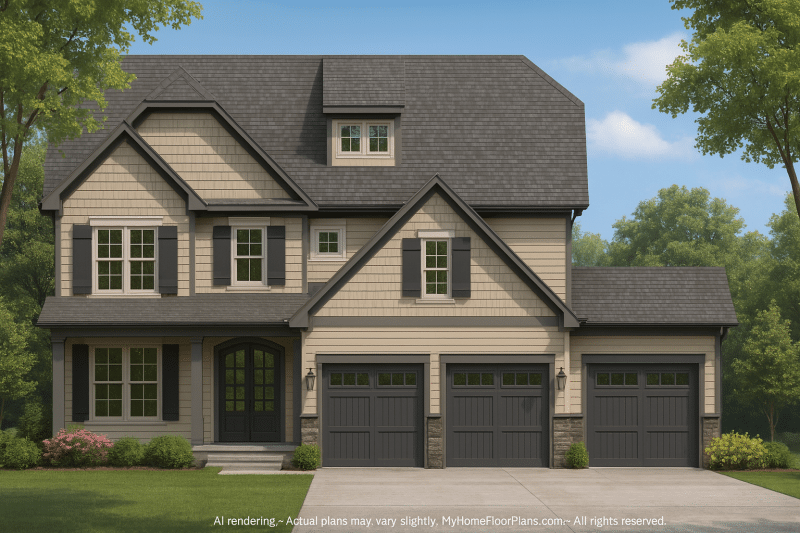 Elegant Traditional Craftsman Home Plan with CAD Designs