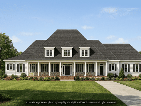 Elegant Traditional Home Plan with Detailed Architecture & CAD