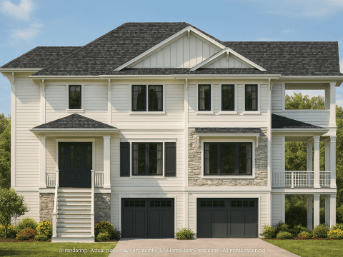 Elevated Beach Home Plan with Spacious Floor Design & CAD