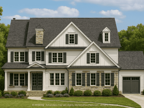 Expansive 2.5-Story House Plan with 5 Bedrooms and Full CAD Designs