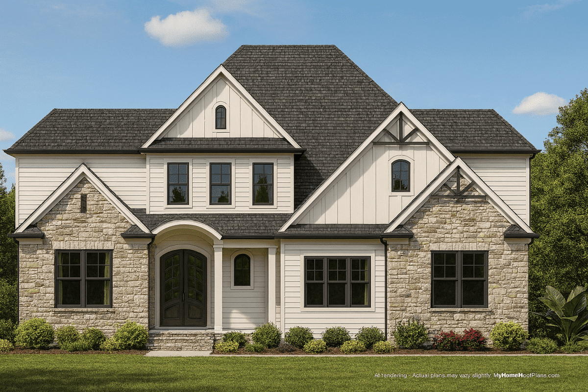 Explore Stunning Home Plan Designs with 2-Story CAD Blueprints