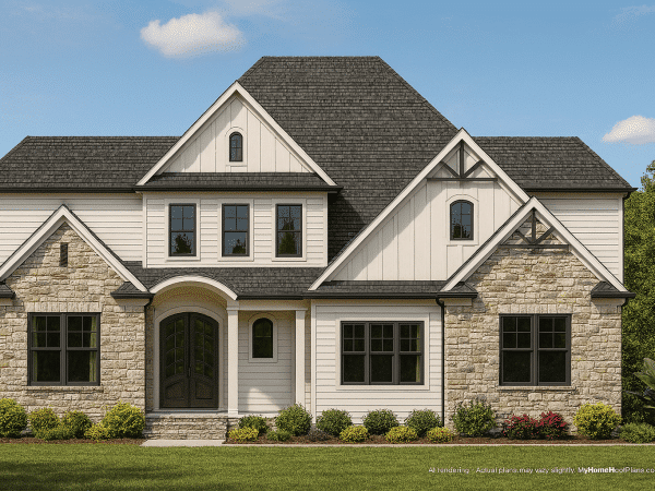 Explore Stunning Home Plan Designs with 2-Story CAD Blueprints