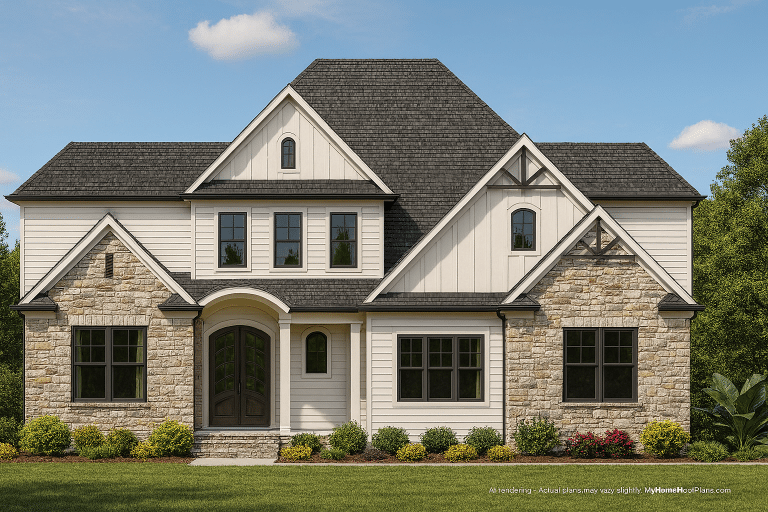Explore Stunning Home Plan Designs with 2-Story CAD Blueprints