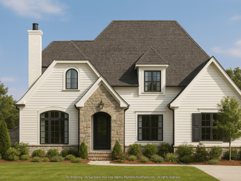 French Country Home Plan with Blueprint for Modern Living