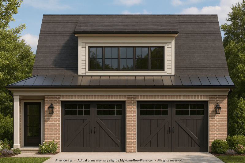 Garage with Living Space Blueprint – Functional Floor Plan Design