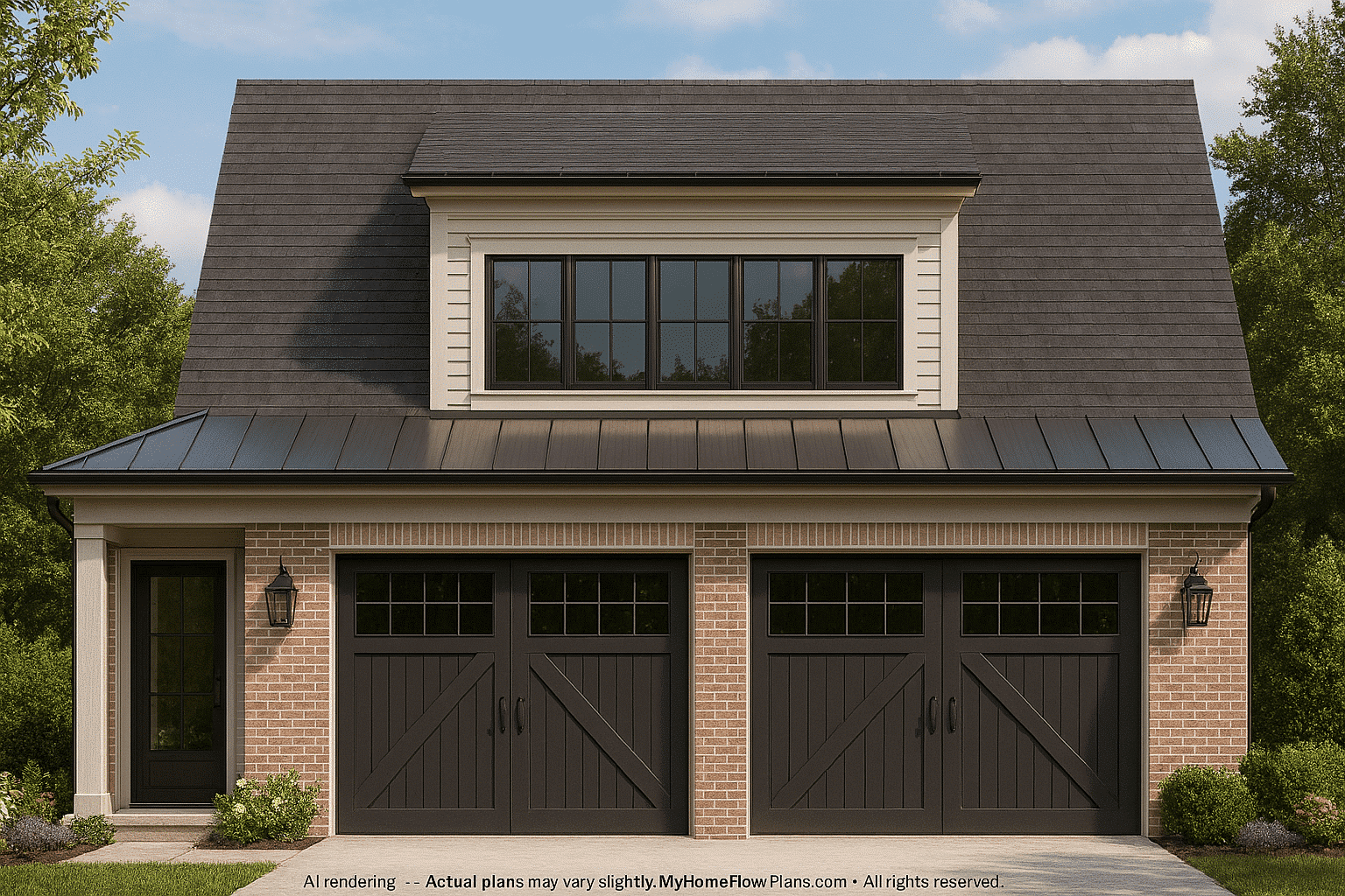 Garage with Living Space Blueprint – Functional Floor Plan Design