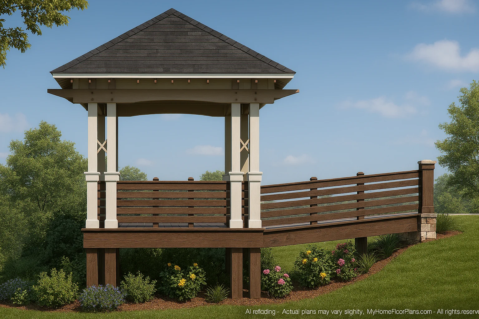 Gazebo Plans & Blueprints - 14' x 28' Outdoor Pavilion Design
