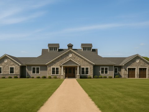 Institutional House Plan with CAD Blueprint – 11,991 SF Single-Story Layout