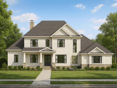 Luxurious 2-Story House Plan with Modern CAD Design