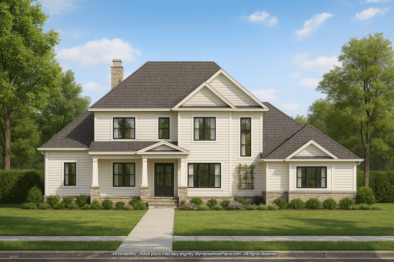 Luxurious 2-Story House Plan with Modern CAD Design