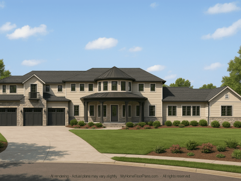 Luxurious 2-Story House Plan with Tuscan Architecture and CAD Designs