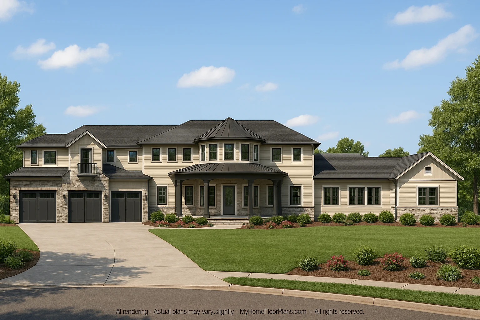 Luxurious 2-Story House Plan with Tuscan Architecture and CAD Designs