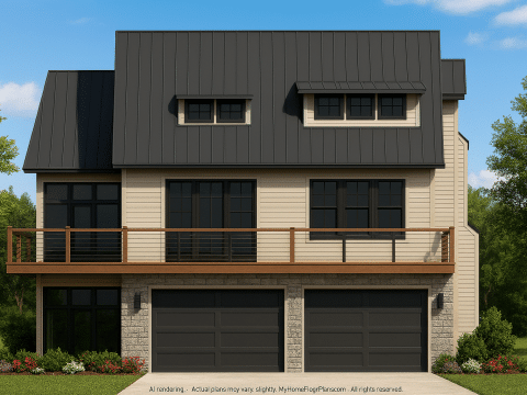 Luxurious 3-Story Beach Home Plan with Coastal Design
