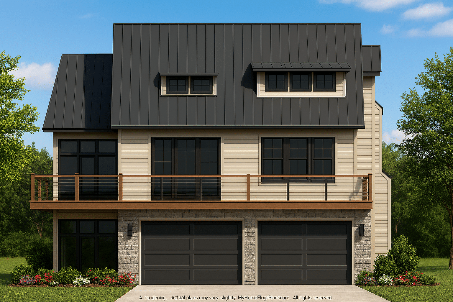 Luxurious 3-Story Beach Home Plan with Coastal Design