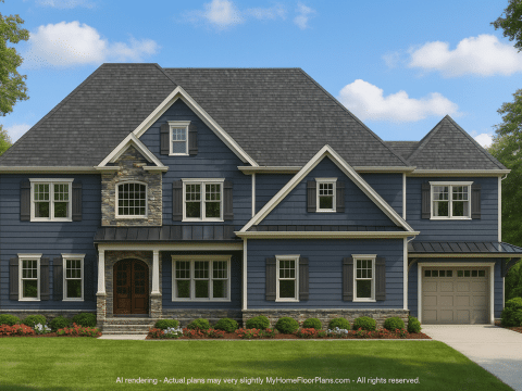 Luxurious 3-Story House Architecture Blueprint with CAD Floor Plan