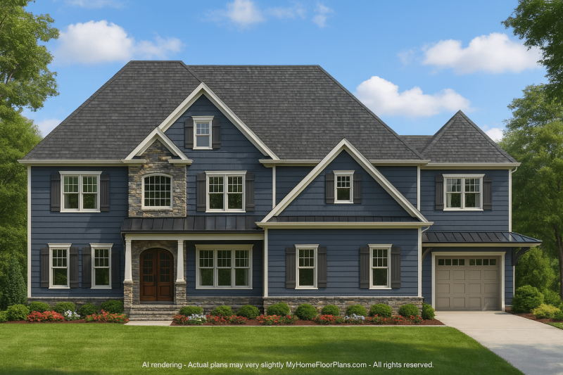 Luxurious 3-Story House Architecture Blueprint with CAD Floor Plan