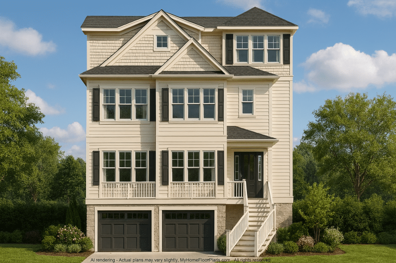Luxurious 3.5-Story Beach House Plan with Coastal Charm