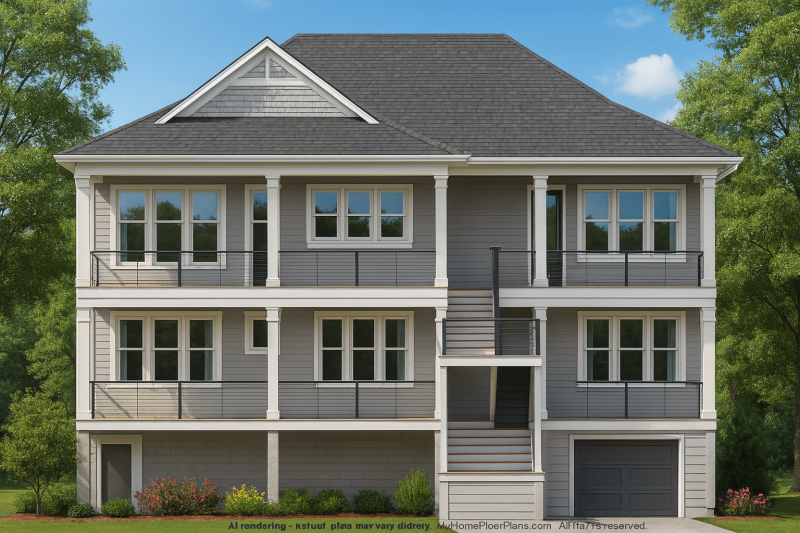Luxurious Beach Home Blueprint with CAD Designs and Features