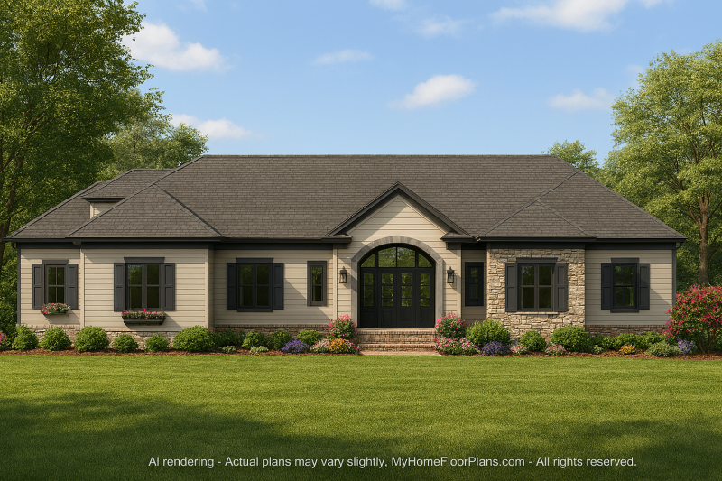 Luxury 2-Story House Plan with 3-Car Garage and Grand Design