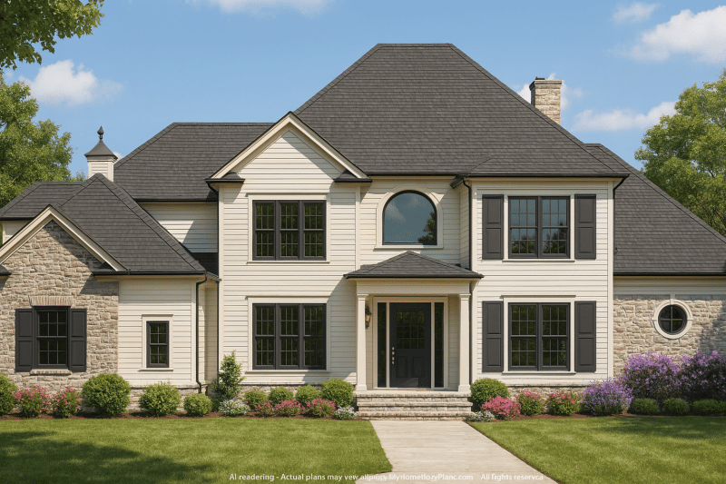 Luxury 2-Story House Plan with 5 Bedrooms & CAD Designs