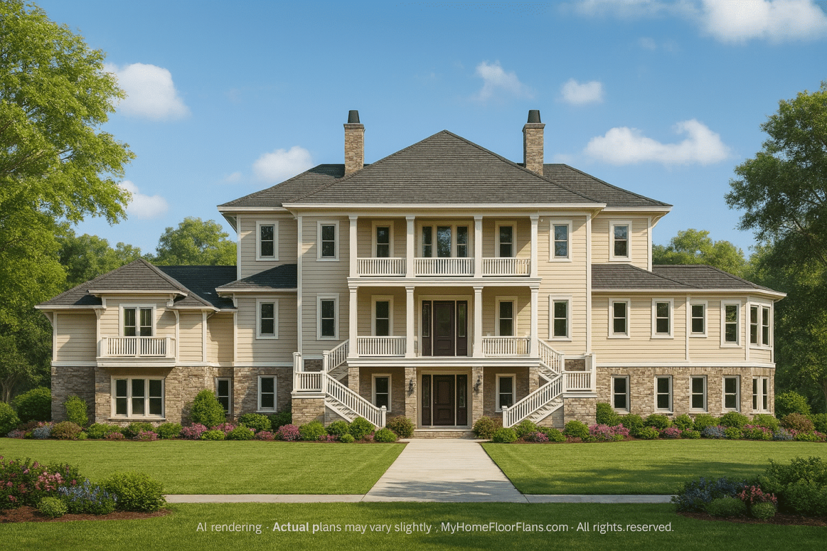 Luxury 2-Story House Plan with 5 Bedrooms & Modern Craftsman Design