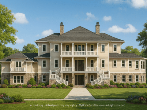 Luxury 2-Story House Plan with 5 Bedrooms & Modern Craftsman Design