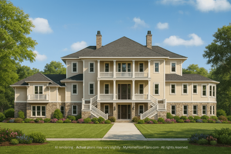 Luxury 2-Story House Plan with 5 Bedrooms & Modern Craftsman Design