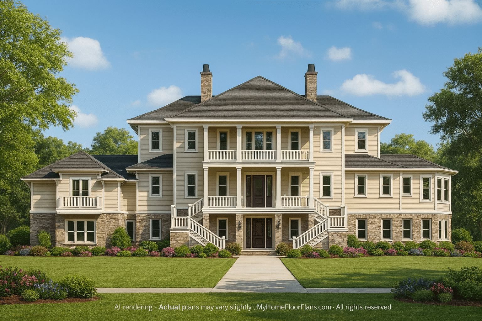 Luxury 2-Story House Plan with 5 Bedrooms & Modern Craftsman Design