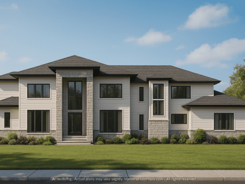 Luxury 2-Story House Plan with Custom Modern Architecture
