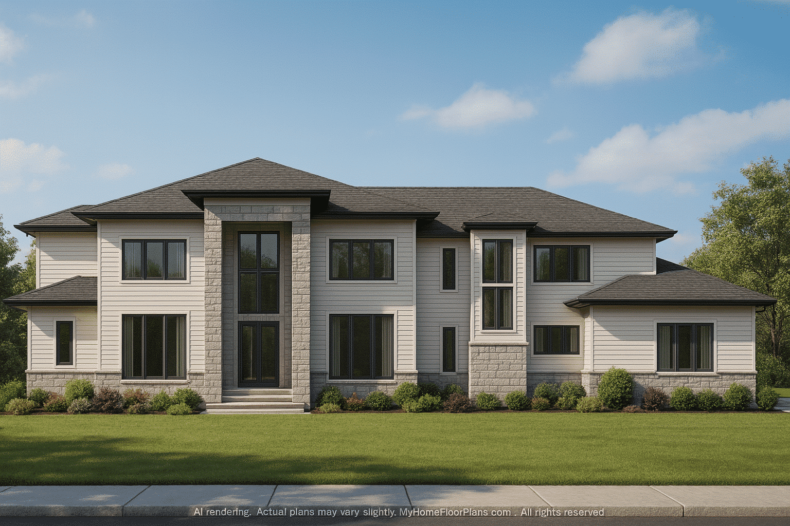 Luxury 2-Story House Plan with Custom Modern Architecture