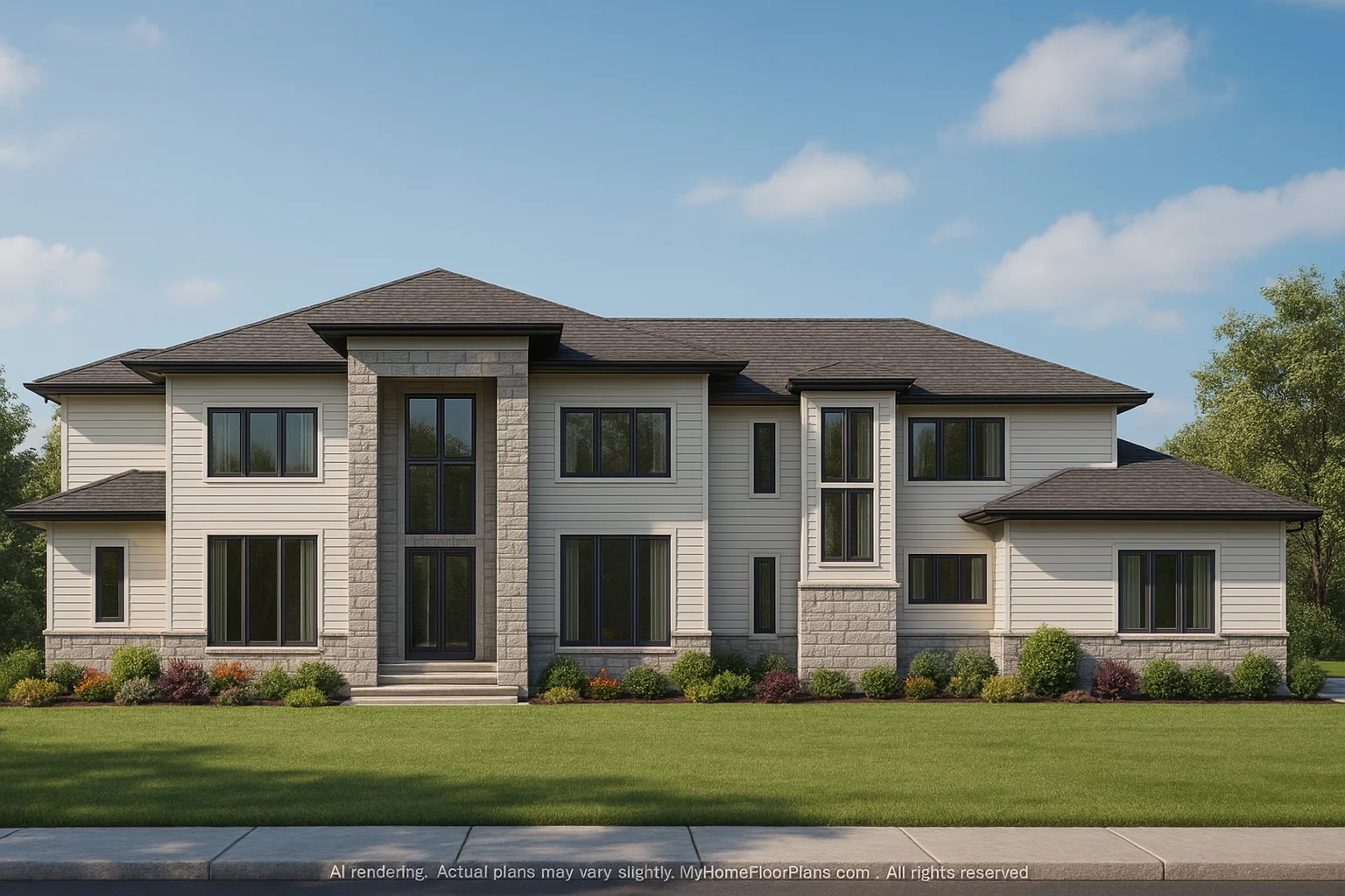 Luxury 2-Story House Plan with Custom Modern Architecture