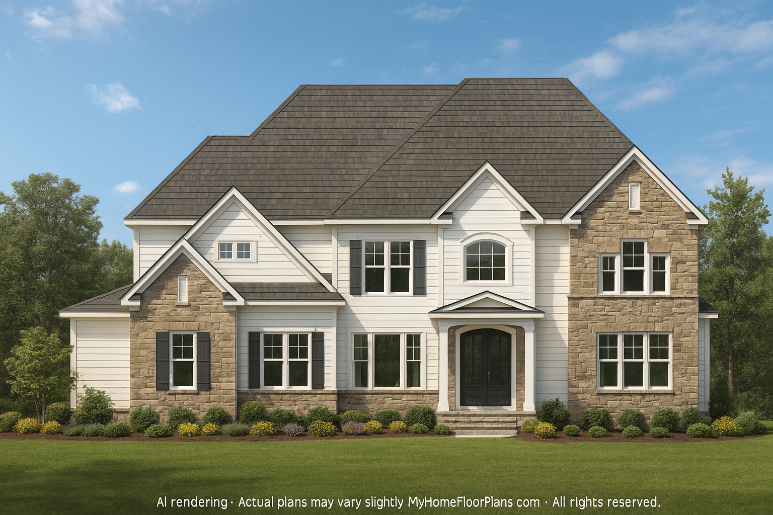 Luxury 2-Story House Plan with Vaulted Ceilings & Open Layout