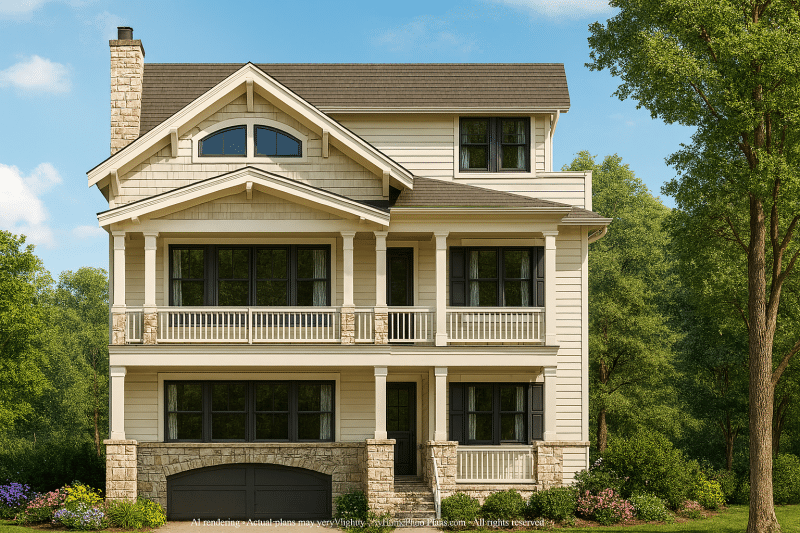 Luxury 3-Story Beach House Plan with 4 Bedrooms and Elevator Access