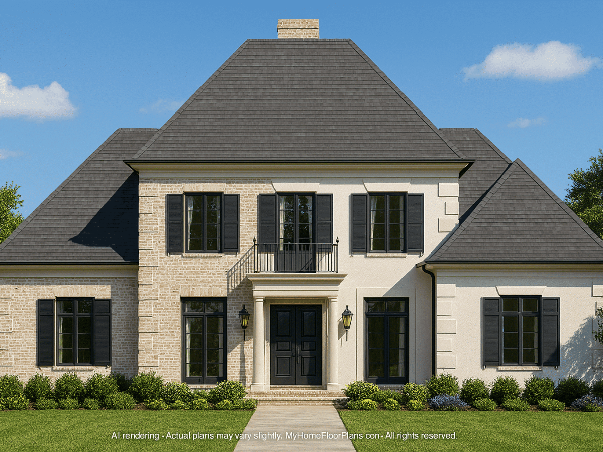 Luxury French Country House Plan with 4 Bedrooms and Elegant CAD Designs