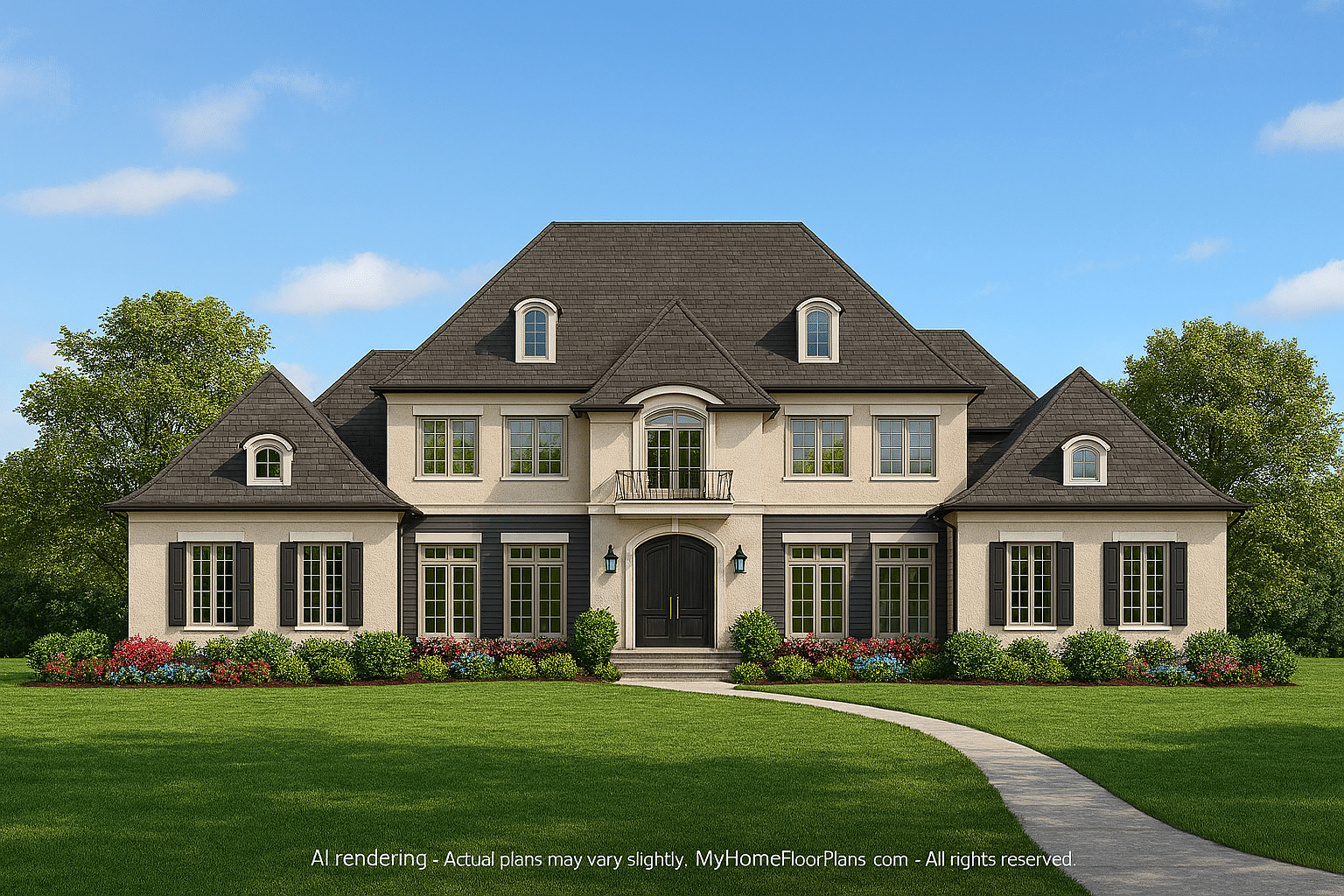 Luxury French Country House Plan with 5 Bedrooms & CAD Blueprints