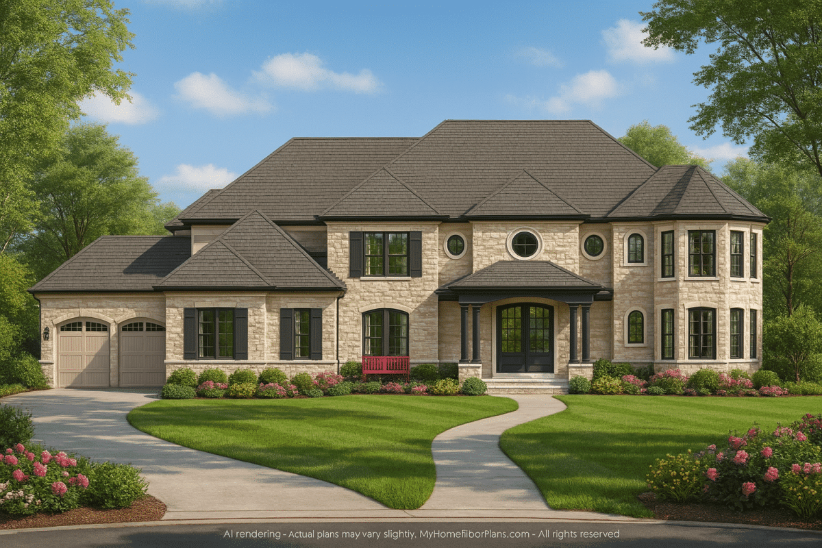 Luxury House Plan with 9,000+ Sq. Ft., CAD Blueprints, and Elegant Features