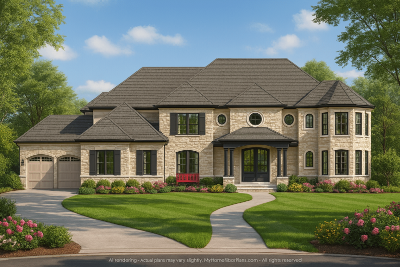 Luxury House Plan with 9,000+ Sq. Ft., CAD Blueprints, and Elegant Features