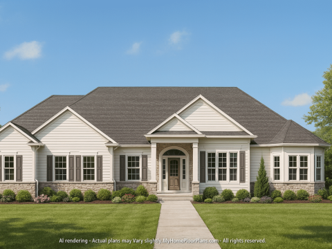 Luxury House Plan with Porte-Cochere, Basement & CAD Blueprint