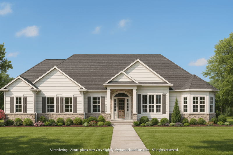 Luxury House Plan with Porte-Cochere, Basement & CAD Blueprint