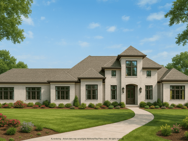 Luxury One-Story House Plan with 5,298 Sq. Ft. and Elegant Open Layout