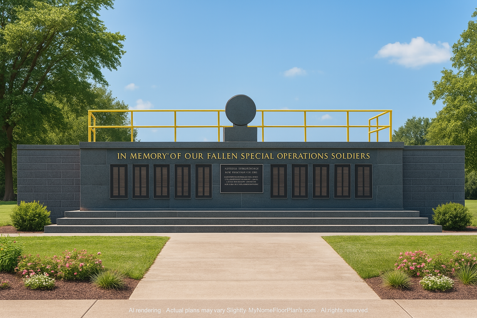 Memorial Wall CAD Design with Detailed Architectural Blueprints