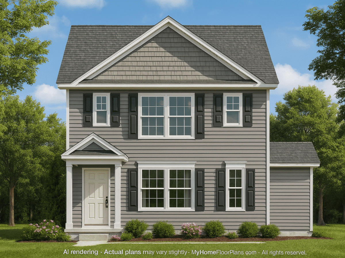 Modern 2-Story Home Plan with Open Floor Plan - 3 Beds, 2 Baths & Garage
